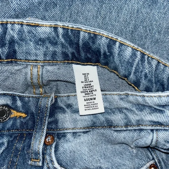 H&M Loose Straight High Waist Jeans - size 4 - Picture 4 of 4